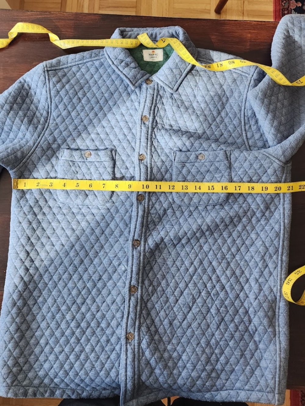 Marine Layer Mens Shirt Jacket Size Medium Blue - Green - Picture 8 of 9